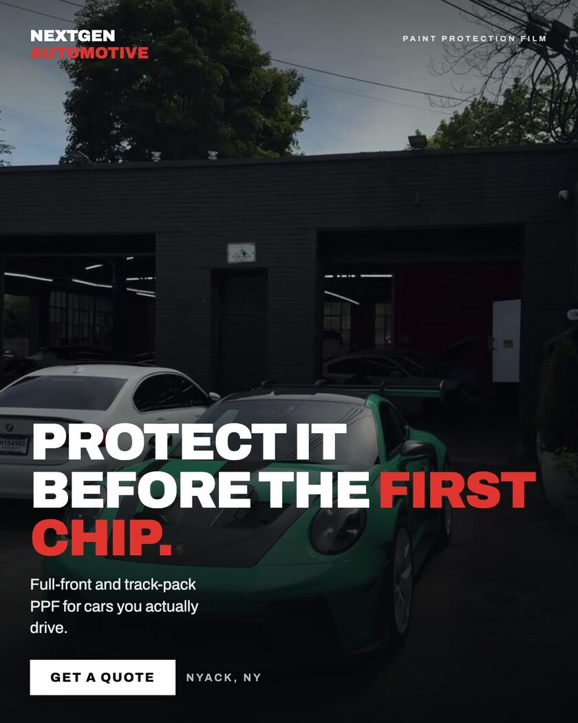 Paint protection film ad, Porsche GT3 RS